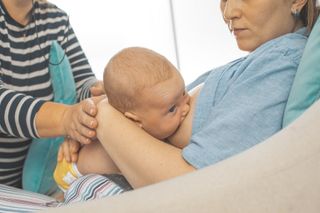 Alert baby breastfeeding